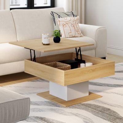 Table basse plateau relevable EDEN carrée bois et - vue 7