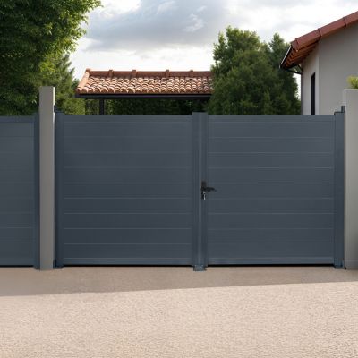 IDMARKET Portail battant 302x160 cm en aluminium