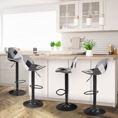Tabourets de bar KARL x4 Patchwork