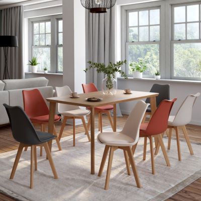 Idmarket Chaises SARA Lot de 8 Mix Terracotta - vue 2