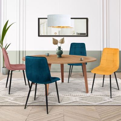 Market Lot de 6 chaises MILA Velours Mix Jaune - vue 2