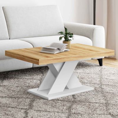 Table basse ALICIA plateau bois et pied X - vue 6