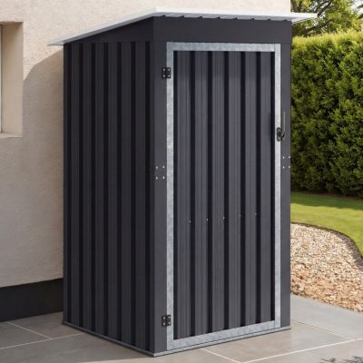 Abri de jardin en acier galvanisé 100 x 95 x 160 cm avec toit incliné 1 porte - vue 7