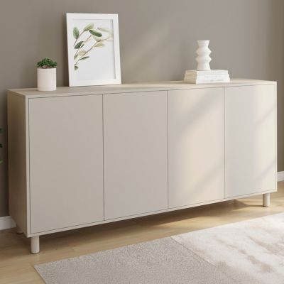 Buffet 160 cm BERTILLE 4 portes bois coloris - vue 7