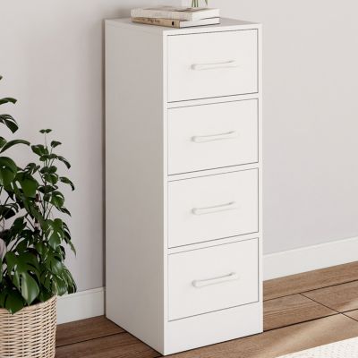Meuble d'appoint 4 tiroirs UPPAH 30 cm chiffonnier meuble de rangement bois - vue 7