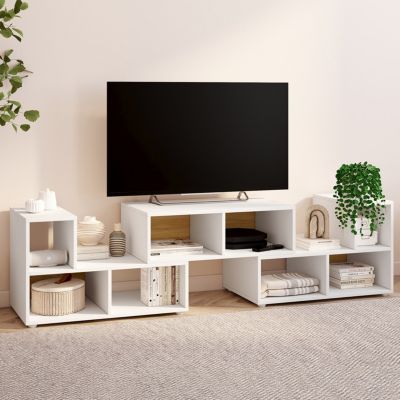 Meuble TV combiné 3 pièces modulables LEONARD pour salon chambre et bureau 140 205 x 30 x 43 cm - vue 8
