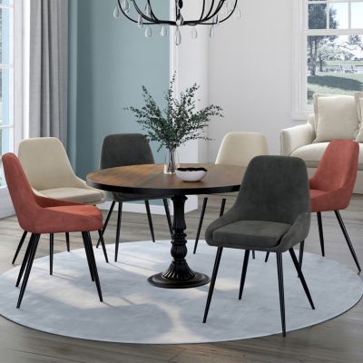 Lot de 6 chaises THALYA en velours mix color x2 terracotta x2 x2 avec accoudoirs - vue 2