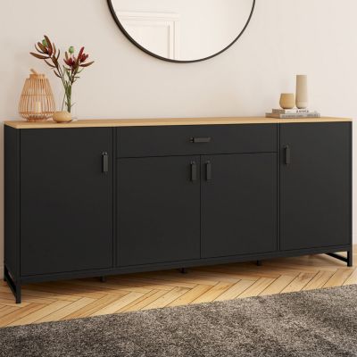 Buffet 180 cm WASHINGTON 4 portes et 1 tiroir bois et
