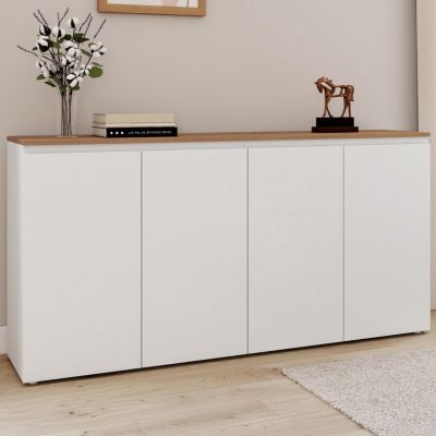 Buffet 160 cm TOBY 4 portes et plateau bois - vue 7