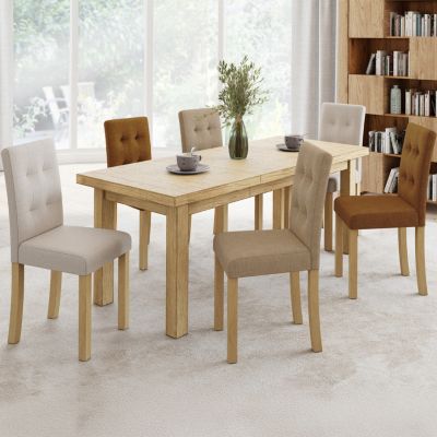 Lot de 6 chaises POLGA capitonnées mix color et - vue 2