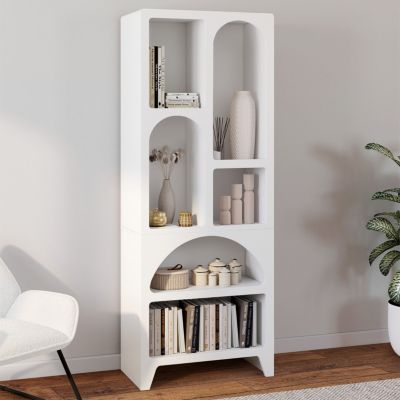 Etagère bibliothèque organique ALESIA 6 compartiments bois - vue 6