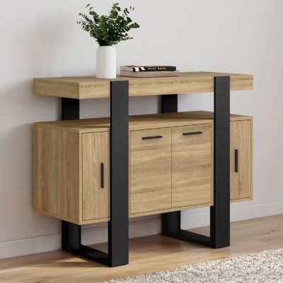 Buffet 100 cm PHOENIX 4 portes bois et - vue 7