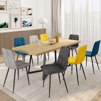 Lot de 8 chaises MILA en velou - vue 2