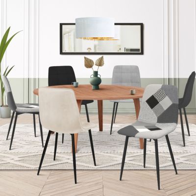 Lot de 6 chaises MILA en velours et patchworks et x2 pour salle à manger - vue 7