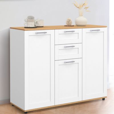 Buffet 100 cm VITO 3 portes et 2 tiroirs et plateau bois