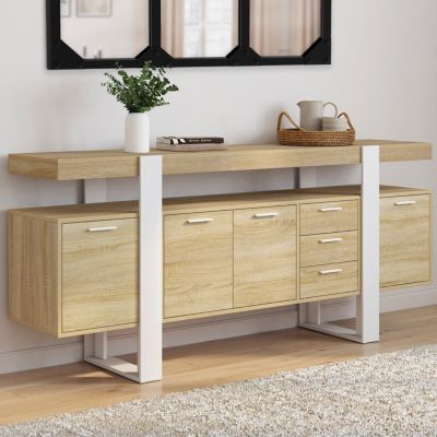 Buffet 180 cm PHOENIX 4 portes avec 3 tiroirs bois et - vue 2