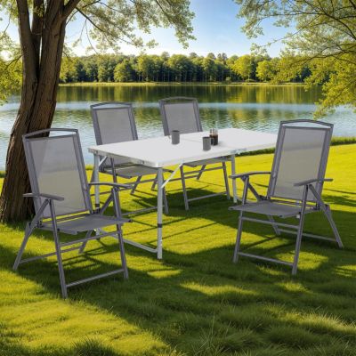 IDMARKET 4 chaises de jardin pliantes ALGHERO - vue 8