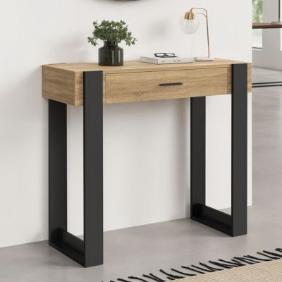 Console 1 tiroir PHOENIX bois et - vue 2