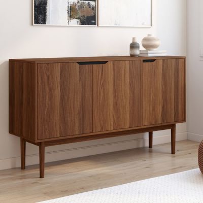 Buffet vintage 140 cm VIGGO 3 portes effet noyer - vue 7
