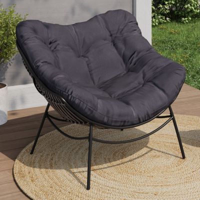 Fauteuil de jardin relax LOA effet rotin et coussin - vue 8