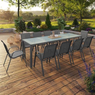 market Salon de jardin MADRID table 240 cm et 10 chaises - vue 9