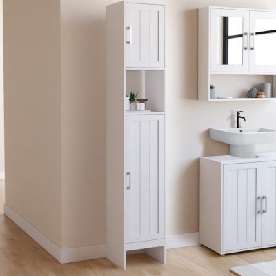 Meuble colonne salle de bain WALDO 2 portes 1 niche - vue 7