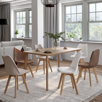 Lot de 6 chaises scandinaves SARA et velours patchworks et - vue 7