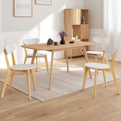 Lot de 4 chaises scandinaves FREJA bicolore et bois pour salle à manger