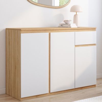 Buffet 100 cm TOMI 3 portes et 1 tiroir et bois - vue 7