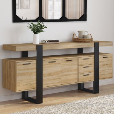 Buffet 180 cm PHOENIX 4 portes avec 3 tiroirs bois et - vue 2