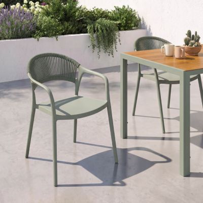 Lot de 4 chaises de jardin empilables ODELIA en polypropylène et cordage - vue 9