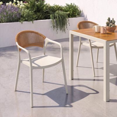 Lot de 4 chaises de jardin empilables ODELIA en polypropylène et cordage - vue 9