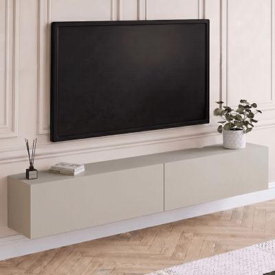 Meuble TV 180 cm suspendu ELIO 2 portes - vue 8