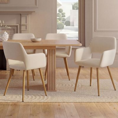 Lot de 4 chaises de salle à manger fauteuils de table HOLY en velours - vue 8