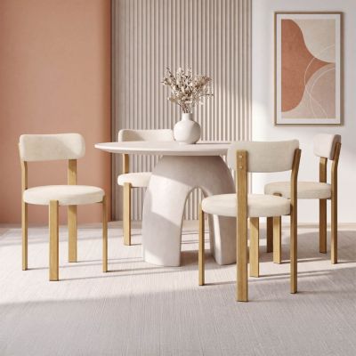 Lot de 4 chaises NELLA en tissu chenille pour salle à manger - vue 9