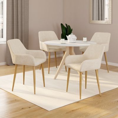 Lot de 4 chaises RORY en tissu chenille pour salle à manger
