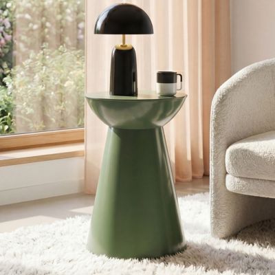 Lot de 2 tables d'appoint rondes table basse bouts de canapé tables de chevet ODETTE 30 cm métal