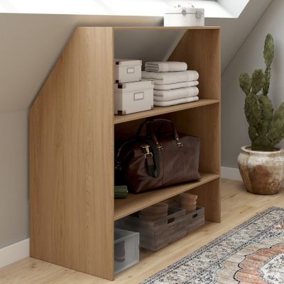 Etagère sous pente 2 niveaux TOMI 100 x 50 x 70110 cm bois façon hêtre - vue 6