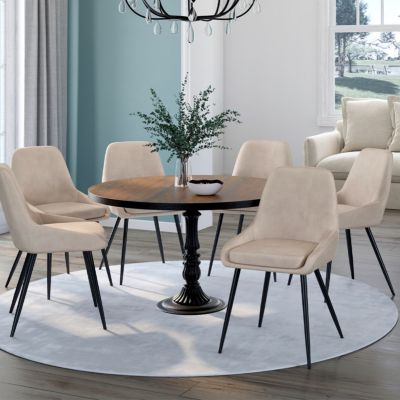 Lot de 6 chaises THALYA en velours avec accoudoirs