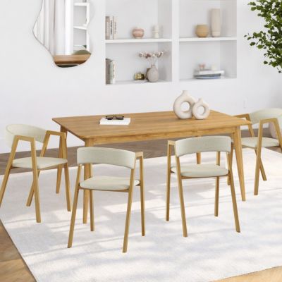 IDMarket Lot de 4 chaises Camille avec accoudoirs en Tissu