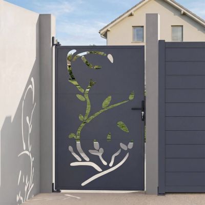 Portillon 100 x 155 cm en acier avec motifs FLOWER