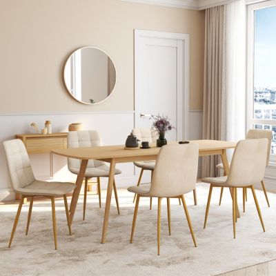 Lot de 6 chaises MILA en velours et pieds effet bois pour salle à manger - vue 7