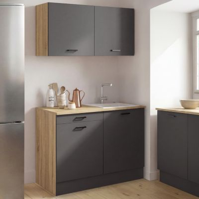 Cuisine complète kitchenette 120 cm STIL avec plan de travail 3 éléments bois et - vue 2