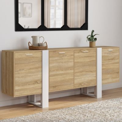 Buffet enfilade 200 cm PHOENIX 4 portes bois et - vue 2