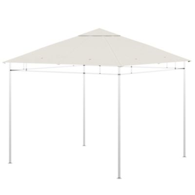 Outsunny Toile de rechange pour pavillon tonnelle tente 3 x 3 m polyester haute densité 180 g/m² revêtement PA anti-UV Beige - vue 2