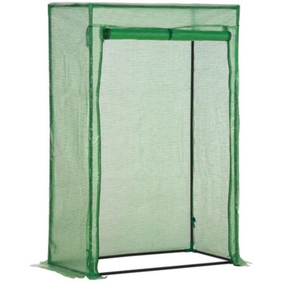 Outsunny Serre de jardin serre à tomates porte zippée déroulante - 1x0,5x1,5m - acier PVC Gris - vue 2