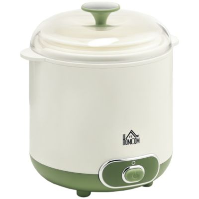 Yaourtière 20 W - machine à yaourt électrique - 2 récipients 1,5 L, panier filtre inclus  - PP blanc vert