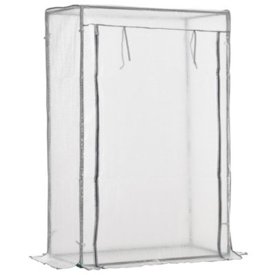 Outsunny Serre de jardin serre à tomates porte zippée déroulante - 1x0,5x1,5m - acier PVC Gris - vue 2