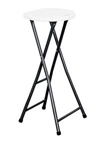Tabouret de jardin pliant plastique blanc Oviala H.70 cm