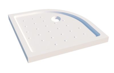 Receveur de douche quart de cercle 80 x 80 x 10 cm  blanc brillant  Cera Ondée